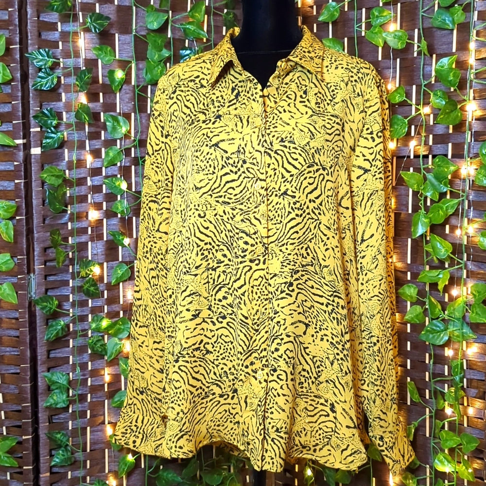 Philosophy Cheetah Print Button Down